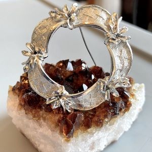 CELEBRITY Marked Silvertone Brooch.